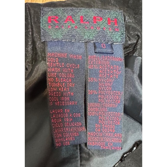 Vtg Y2K Ralph Lauren‎ Black Textured Midi Skirt Size 0 Whimsigoth Fairy Grunge - Picture 4 of 6